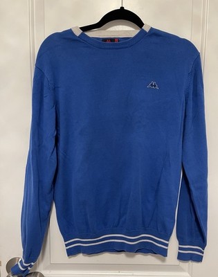 Vtg Robe Di Kappa Blue Crewneck Sweater Logo Sport Knit Pullover Y2K Euro Large