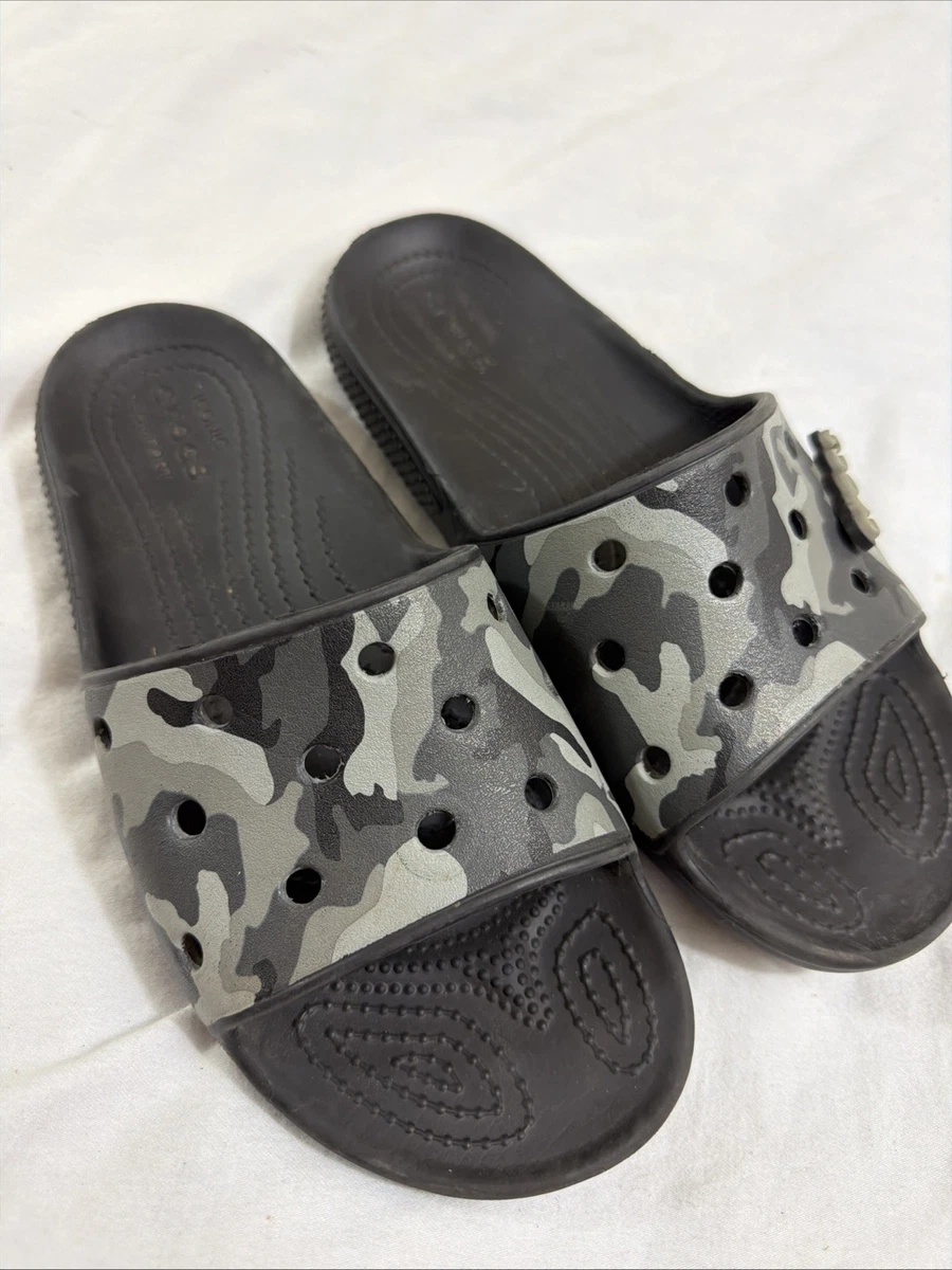 NWOB Crocs Classic Camo Animal Print Duel Strap Slide Sandal Unisex M10/W2 China Crocs Camouflage Slide Sandals for Men for sale | eBay main image 4