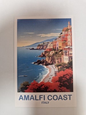 92. Souvenir Postkarten 10X15cm Amalfi Italien Postcard Italy Dekoration Travel 