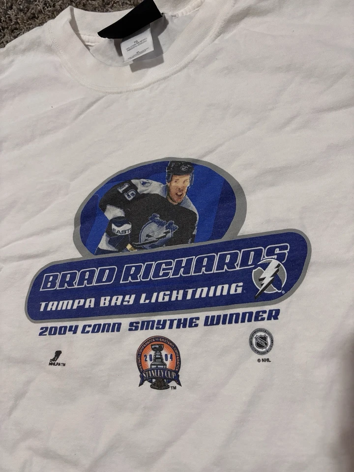 Camiseta ganadora vintage 2004 NHL Tampa Bay Lightning Brad Richard’s Conn Smythe XL Foto 2 de 3