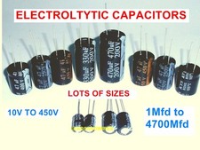 Image of Capacitor Electrolytic Radial 105 Degree  Many Values and Types Multi Listing