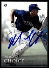 2014 Bowman Platinum Michael Choice RC Texas Rangers #91 Signed