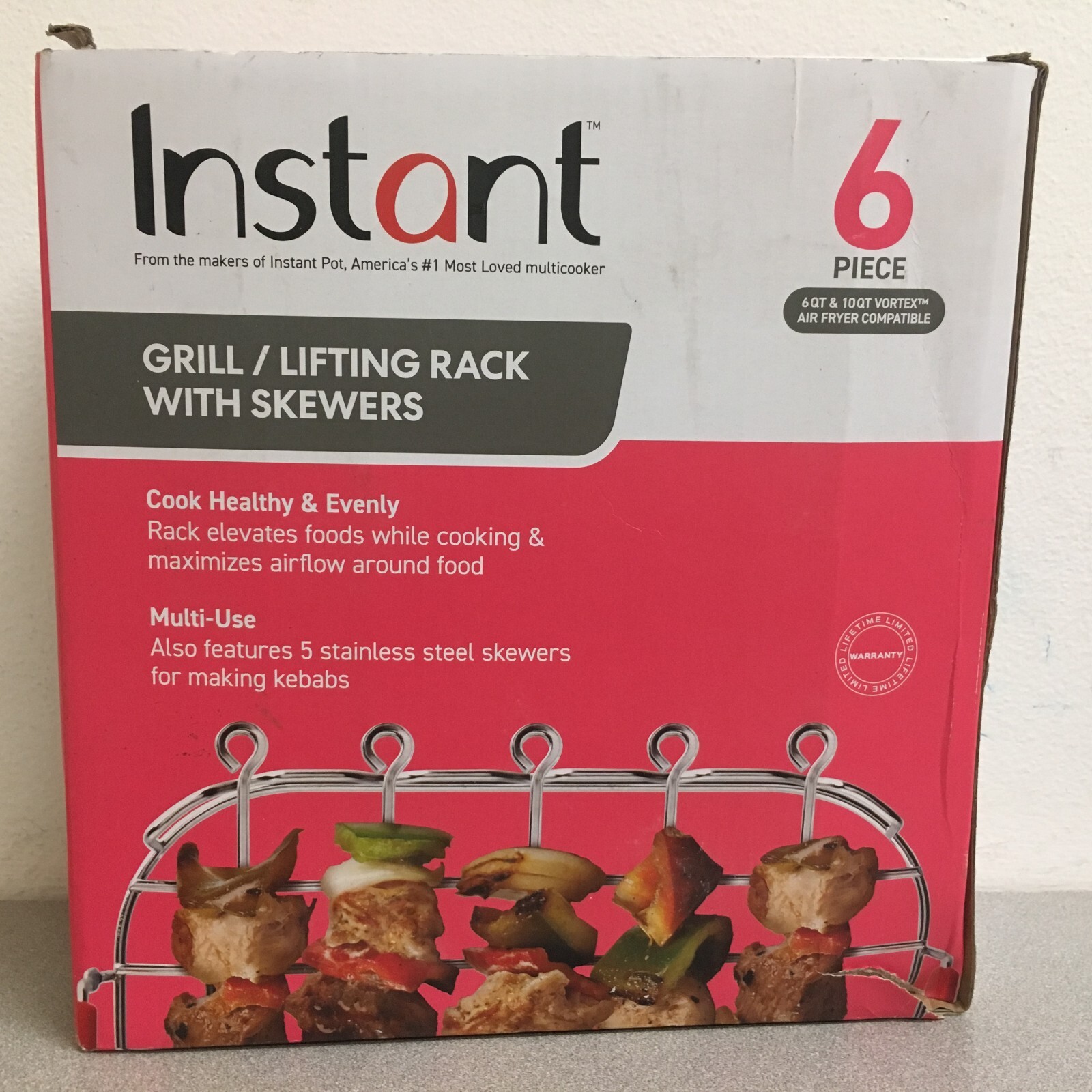 Instant Pot 5271735 Silver Stainless Steel Grill/Lifting Rack with Skewers-image