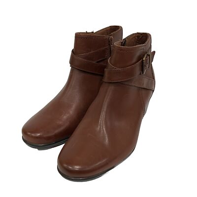 Clarks Women\'s Brown Leather Ankle Boots s-l400.jpg main image 4
