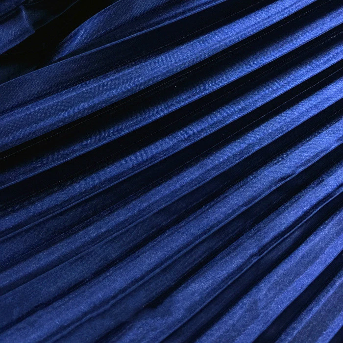 Metallic Faux Silk Satin Pleated Fabric Stretch Cloth Dress Skirt Material Craft - Image 4 of 4