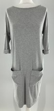 the white company grey stretchy jersey dress with pockets size uk 10 vgc #MO