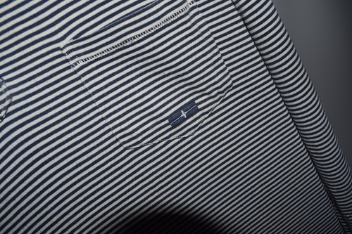 Stone Island Denims Polo Rugby Long Sleeve Striped Navy Blue / White Size 3XL - Picture 3 of 15