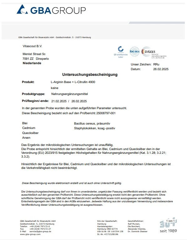 L-ARGININ BASE 100% + CITRULLIN 6300mg 600 Kapseln pflanzlich VEGAN LABORGEPRÜFT - Bild 3 von 4