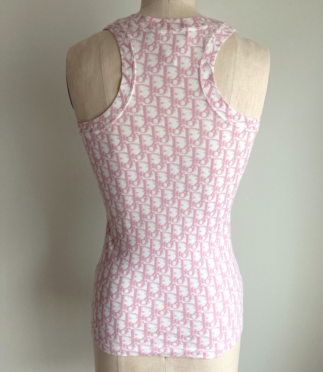 トップス 00s Christian Dior trotter cropped top Christian Dior Trotter Sleeveless Top Pink #40