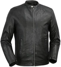 DODICI Men's Moto Tall Genuine Leather Jacket