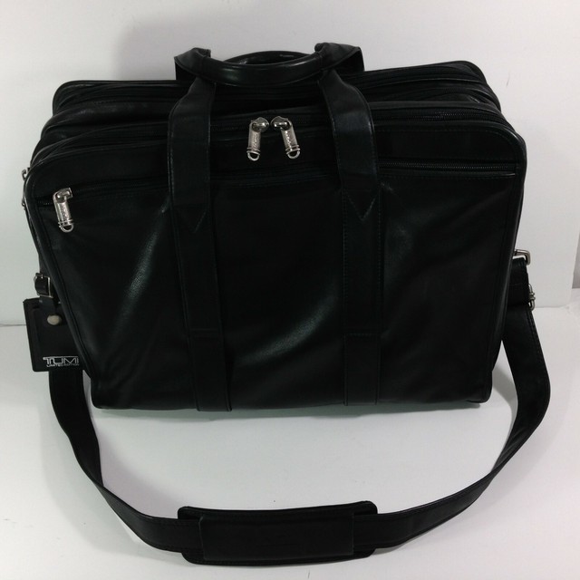 Tumi Limited Edition Black Leather Laptop Briefcase Bag eBay