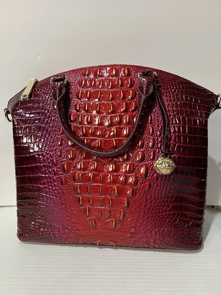 Nuevo con etiquetas Brahmin 40 Aniversario Grande Rojo Rubí Ombré Duxbury #2
