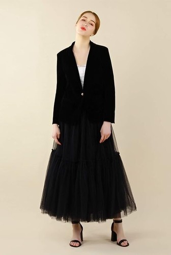 Simple Women's Vintage Soft Tulle Petticoat One Line Long Prom Party Tutu Skirt - Picture 13 of 41