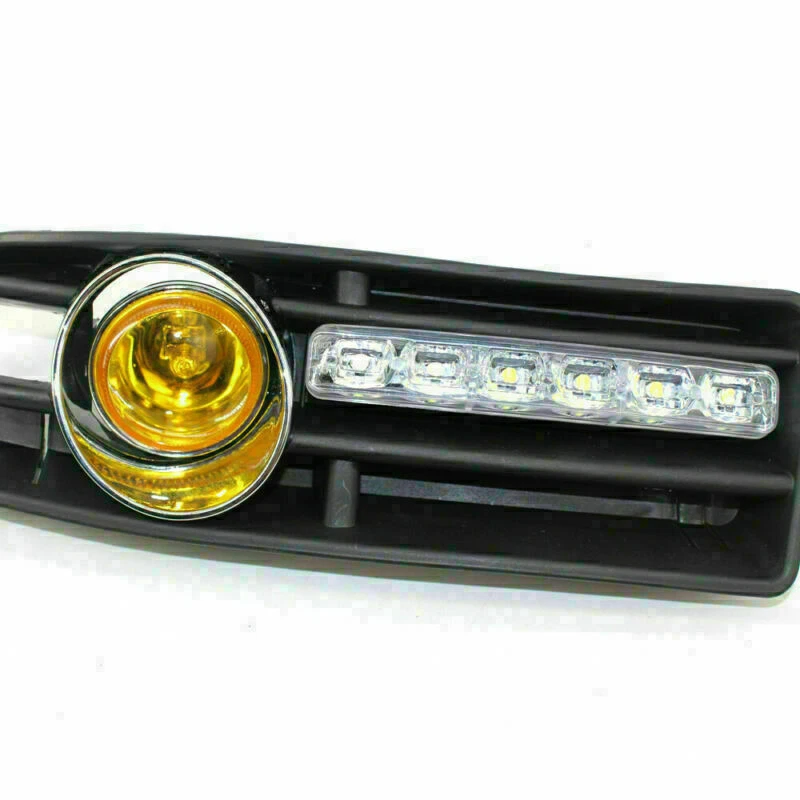 Передняя решетка противотуманная фара подходит для VW JETTA BORA MK4 99-04 LED DRL (белый) желтый объектив PA - Изображение 4 из 4