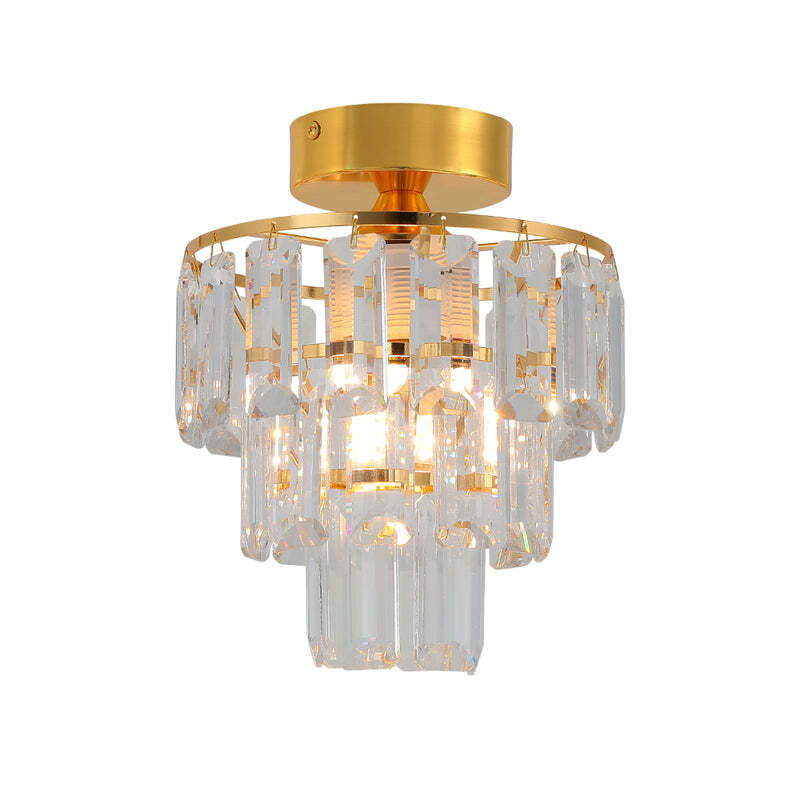 Semi-Flush Crystal Ceiling Chandelier Light TEKLED