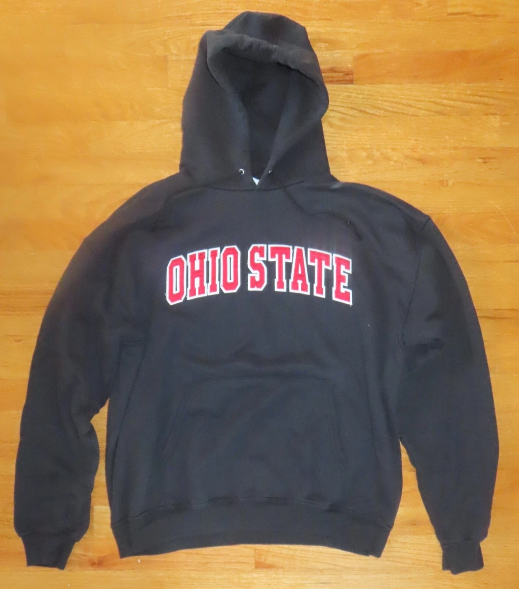 Vintage Champion Label OHIO STATE BUCKEYES Twilled Stitched XL Hooded Sweatshirt
