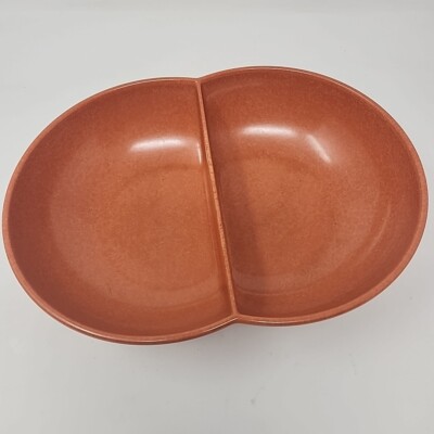 Orange Branchell Divided Bowl Melmac Color Flyte Atomic Vintage Made in USA