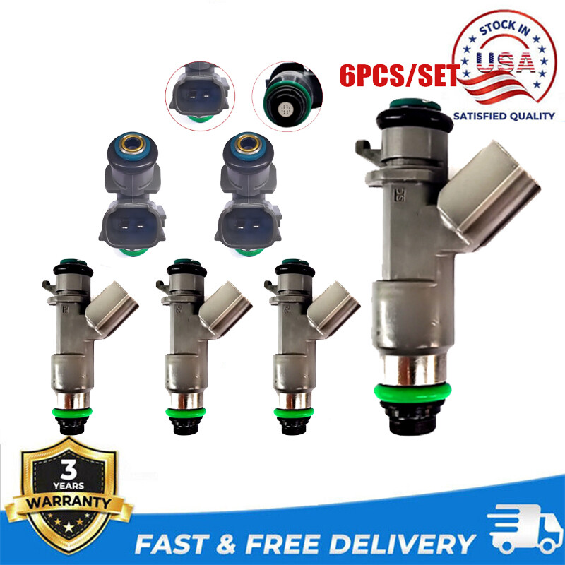 Set of 6 NEW Fuel Injectors For 2008-2016 HONDA ACURA 3.5L 3.7L V6 16450-R70-A01