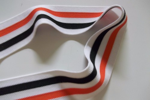 Braid Trim Orange/Black/White 5 stripe 2" wide, per yard, school,cheer,uniform - Picture 2 of 3