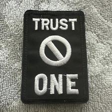 TRUST NO ONE 2x3 Embroidered Morale Patch Hook Backing Brand New