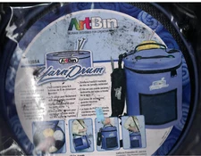 Art Bin Red Yarn Drum Storage Bag Crochet Knitting W/ Straps and accessory bag 