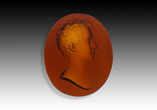 Cameo or intaglio, Portrait. Glass. Possibly Italy, 19th century. - Picture 2 of 2