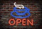 Coffee Open Shop Store 17"x14" Neon Sign Lamp Light Business Wall With Dimmer