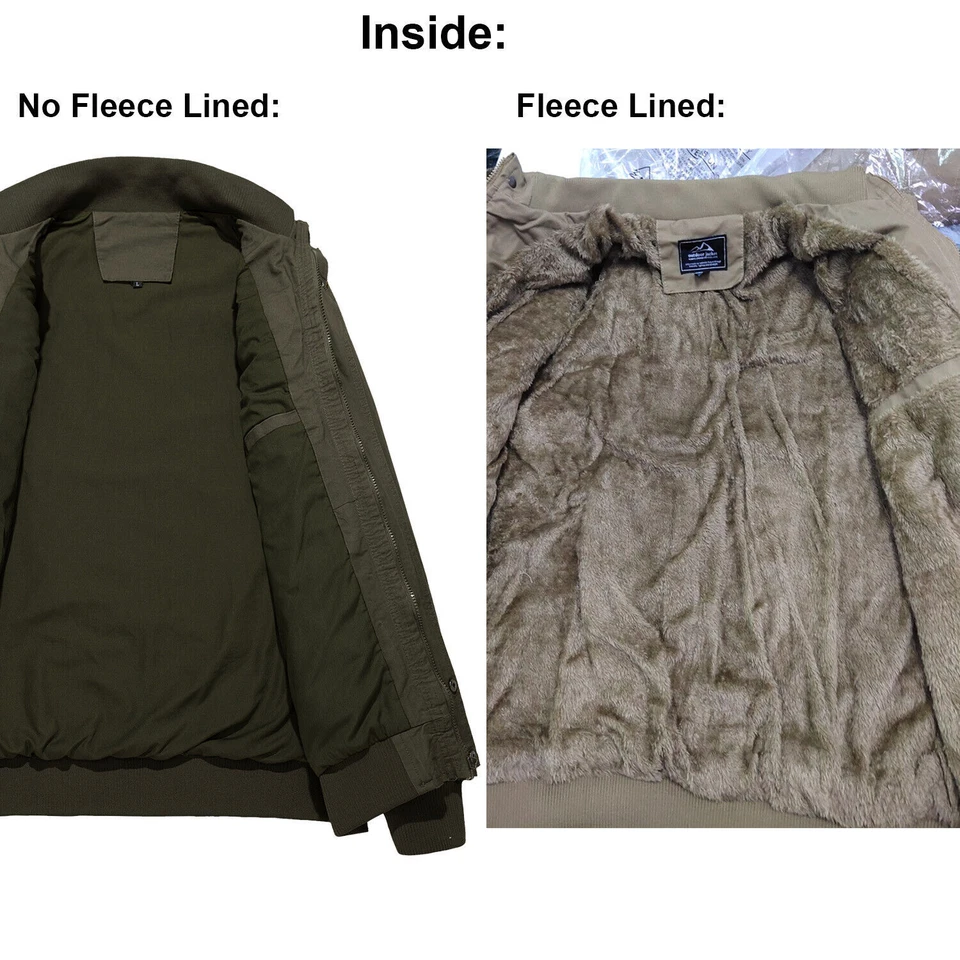 Men's Military Cargo Jacket Cotton Coat Army Winter Work Tactical Bomber Jacket - Image 3 of 4