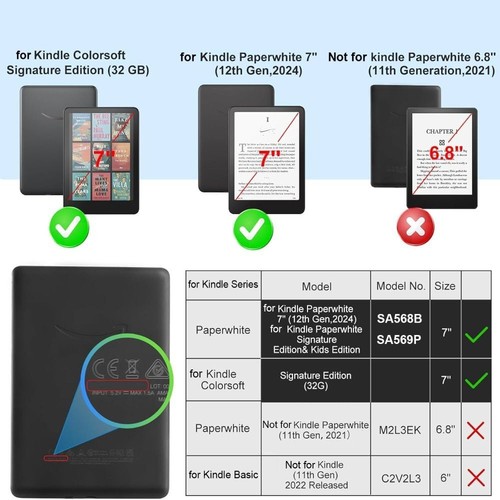 Colorsoft Protective Case for Kindle Paperwhite 2024 12th Generation 7 inch - Photo 5/19