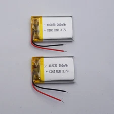 2x 3.7V 200mAh Li-Polymer Battery Pack 402030 for Bluetooth & GPS Devices