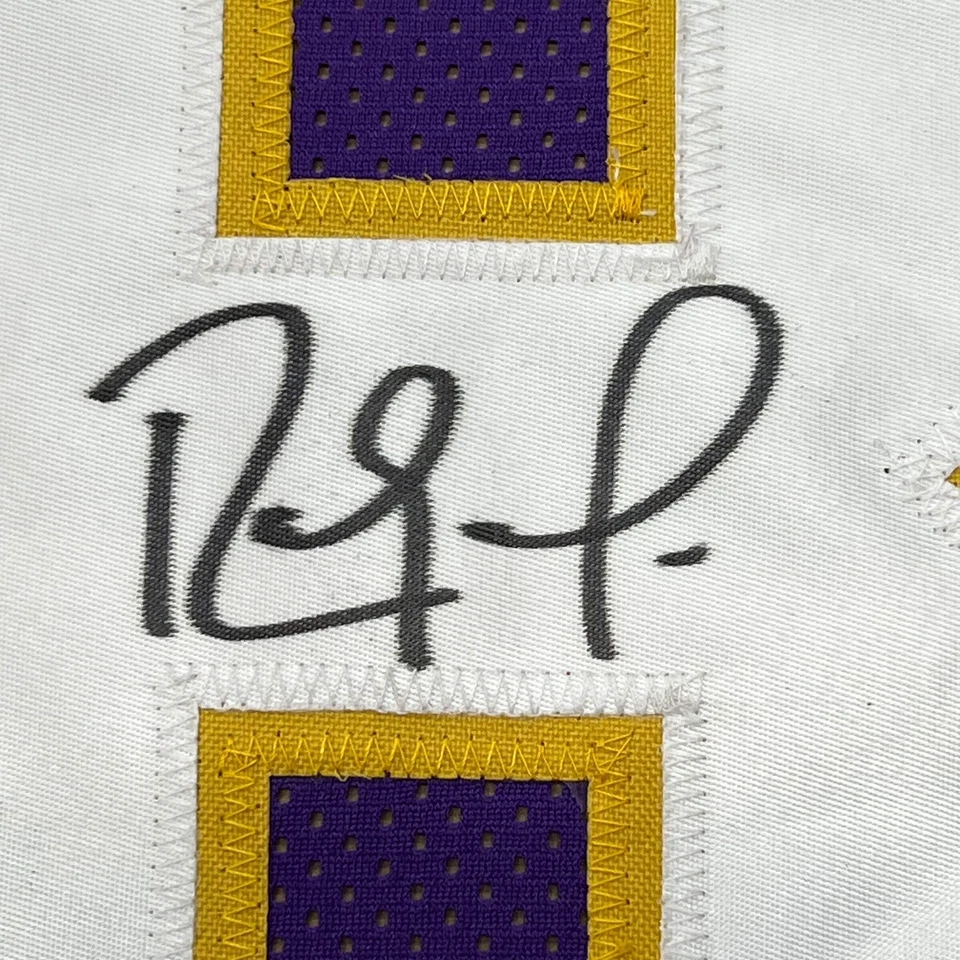Camiseta deportiva enmarcada autografiada/firmada Randy Moss 33x42 Minnesota púrpura certificado de autenticidad JSA Foto 2 de 2