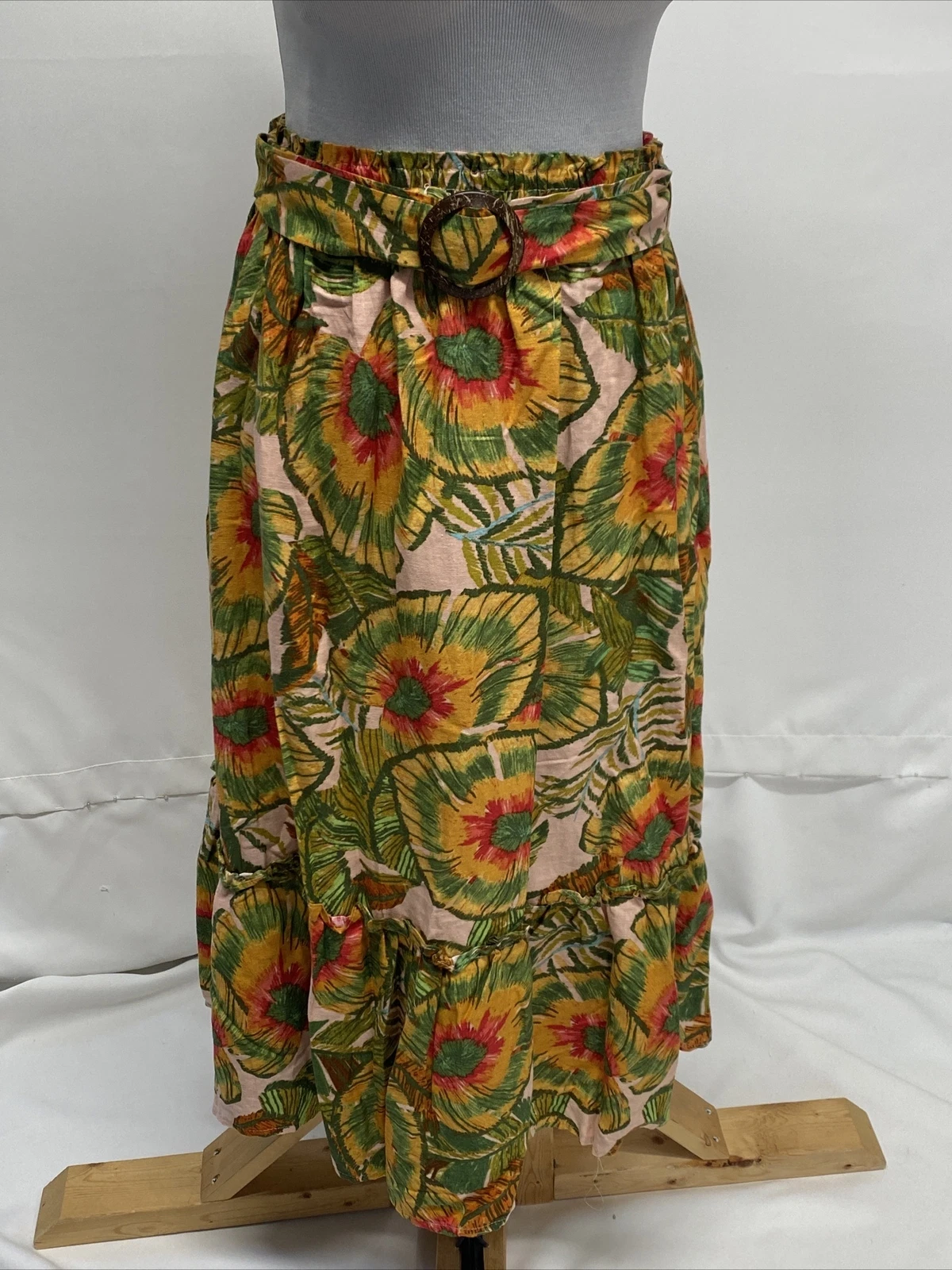 Cynthia Rowley Women’s XS Calypso Linen Blend Belted Skirt