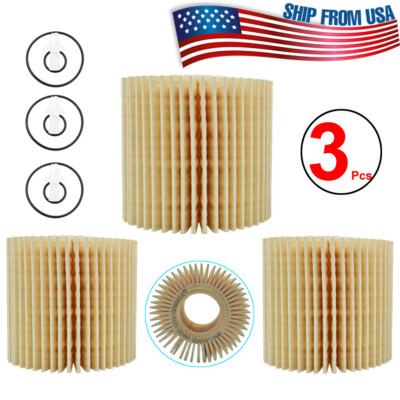 Set Of 3 Oil Filters For Scion Lexus GS350 NX300h Highlander Camry 04152-YZZA1