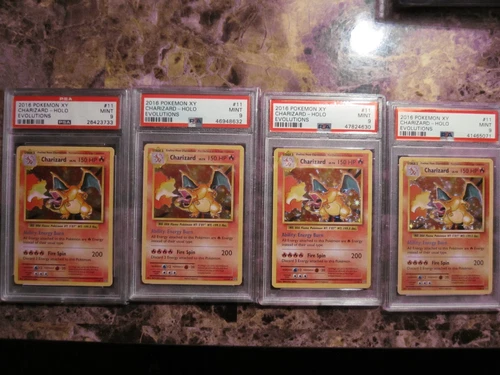 FOUR Pokemon XY 2016  Charizard   Evolutions Holo's #11 PSA 9