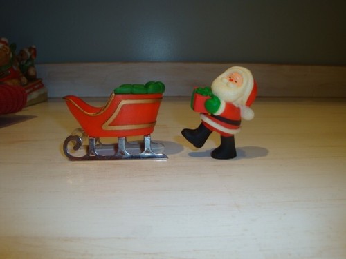 1980 Hallmark Merry Miniatures Sleigh and Santa Claus Figurines - Picture 6 of 7