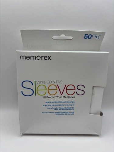 New NIB Memorex White CD/DVD Sleeves In Box Slightly Damaged