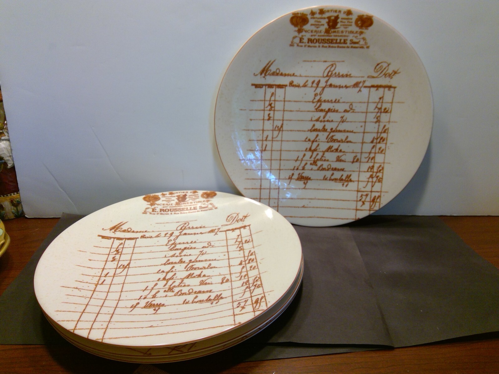 Set of 4 Sabatier Bone China French Menu 10 3/4" Dinner Plates eBay