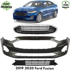 Front Bumper Cover Fascia & Grille Assembly Kit For 2019-2020 Ford Fusion