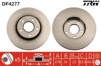 2X TRW DF4277 Bremsscheibe FüR Ford