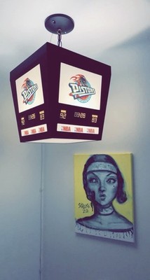 Noma Court Lite NBA Scoreboard Ceiling Light - Detroit Pistons w/ Original Box