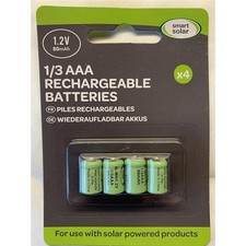 SMART GARDEN 1/3 AAA RECHARGEABLE BATTERIES 80MAH (4PK) 7.99 per battery