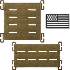 2 Pack Upgrade 8 Laser Cutting Hole Molle Patch Display Holder, Molle Hook & Loo