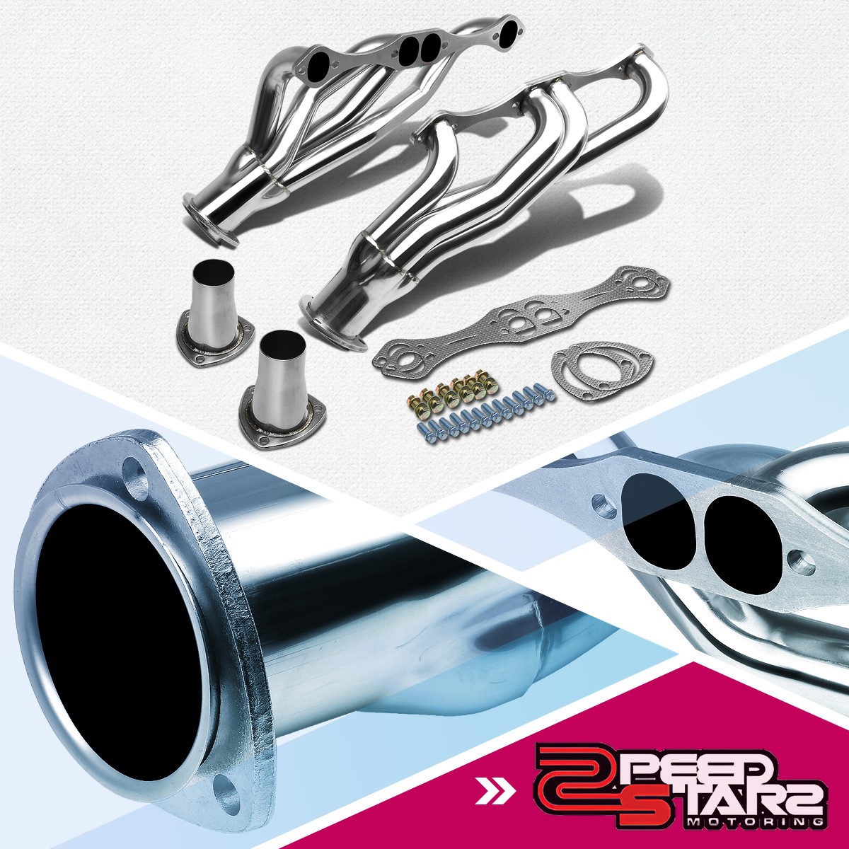 Header Body Shell STAINLESS STEEL CLIPSTER HEADER MANIFOLD/EXHAUST FOR SBC CHEVY V8 A/F/G ...