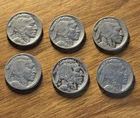 Lot of 6 1936-P Buffalo Nickels