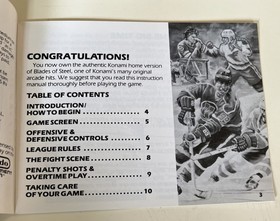 Blades of Steel Nintendo NES Instruction Manual Booklet Only No Game