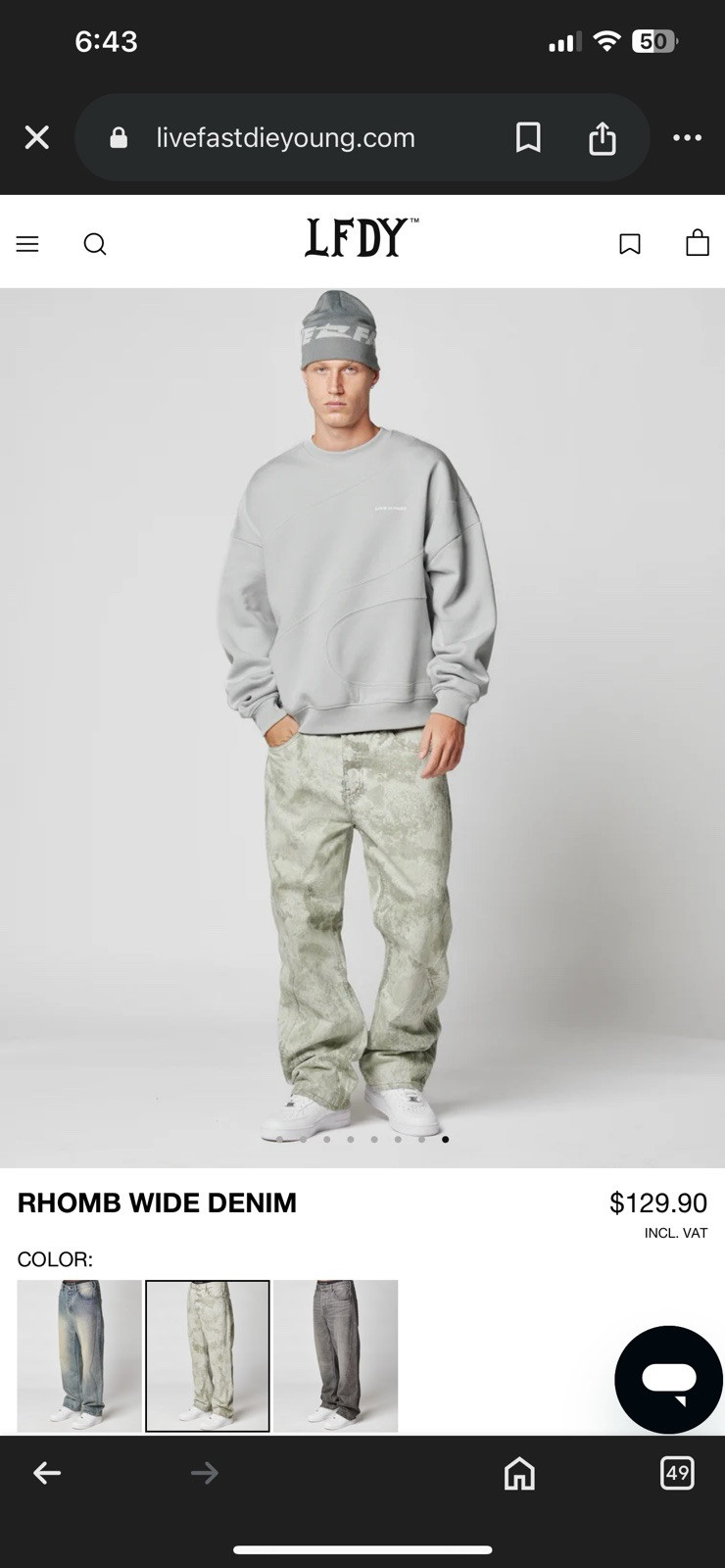 LFDY RHOMB WIDE DENIM