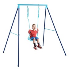 Toddler Swing Heavy Duty Metal Swing Set with A Frame Adjustable Ropes