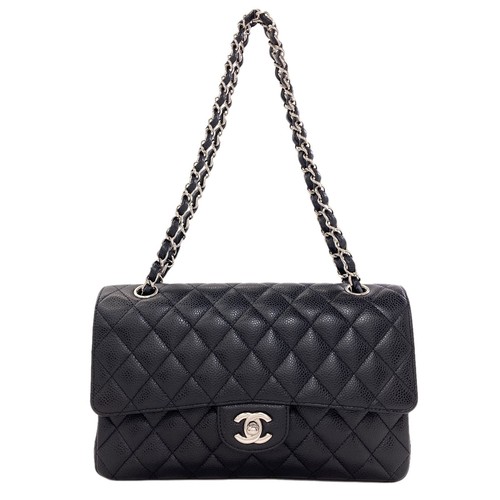 CHANEL  Double flap Matelasse SilverHardware Shoulder Bag Grained Calfskin S...