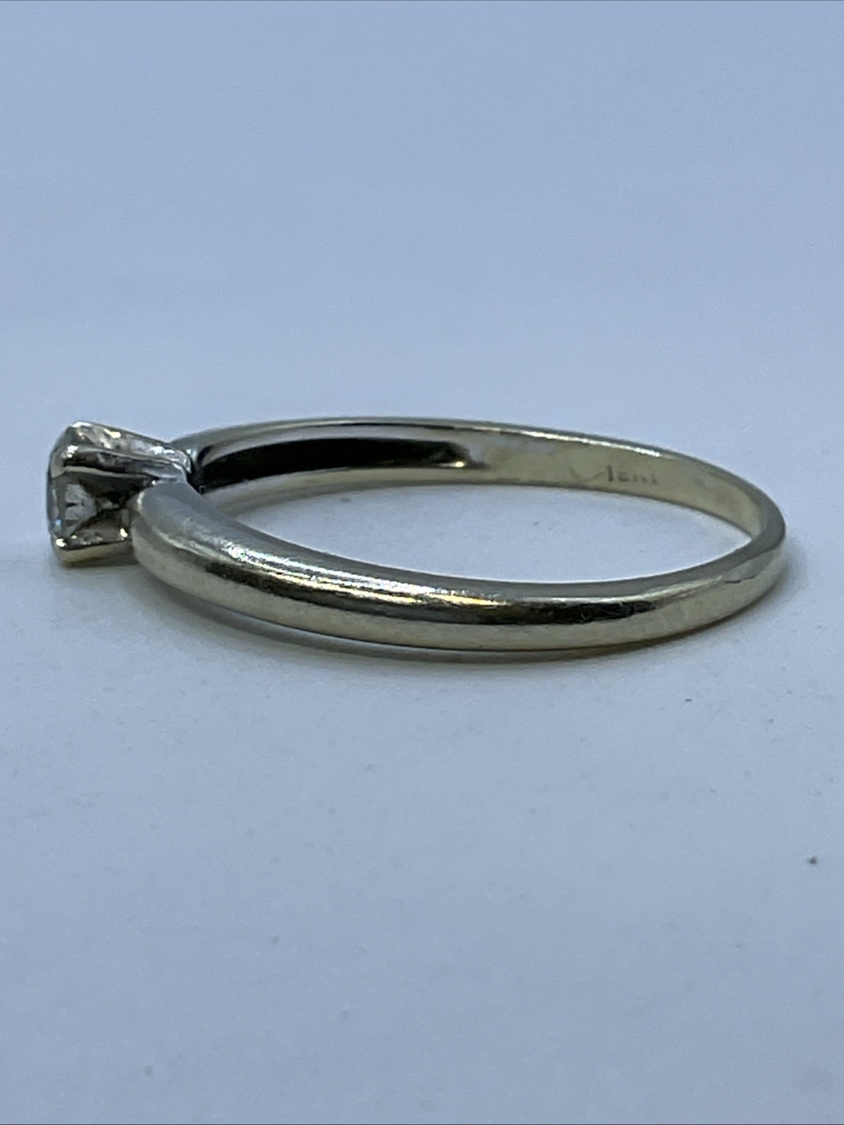 Engagement Ring Solid 18K Two Tone Gold Solitaire… - image 12