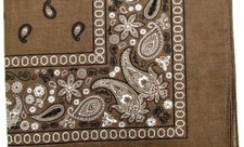 Novelty Bandanas Paisley Cotton Bandanas Brown 22 X 22 in 